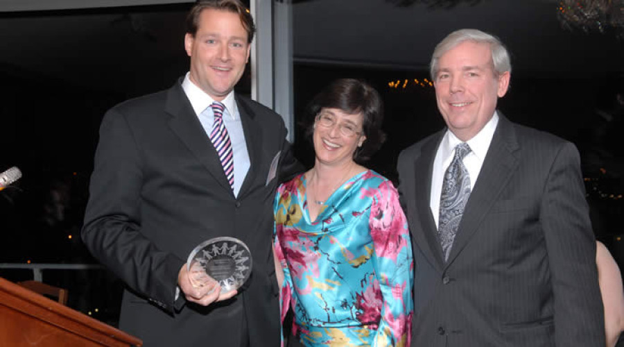 Sean Wolfington receives the Excellence in Adoption Media Award