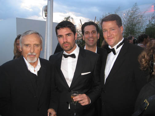 Dennis Hopper (Academy Award-Winning Actor), Sean Wolfington (Financier and Producer) and Eduardo Verastegui (Financier and Producer) at the Cannes Film Festival in France