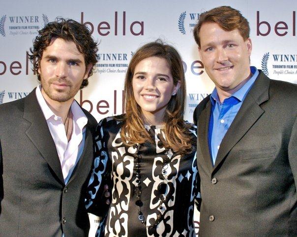 Eduardo Verastegui (Actor and Producer), Ana Wolfington (Financier and Producer) and Sean Wolfington (Financier and Producer) at the premiere of Bella