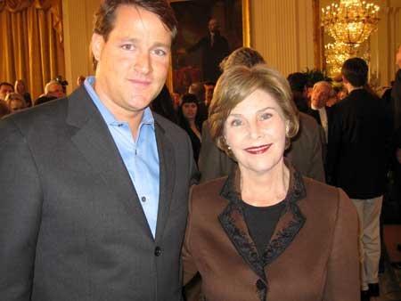 Sean Wolfington (Financier and Producer) and Laura Bush (First Lady)
