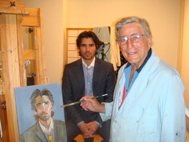 Tony Bennett (Music Legend and also an accomplished painter) paints a portrait for his good friend Eduardo Verastegui (Actor and Producer)