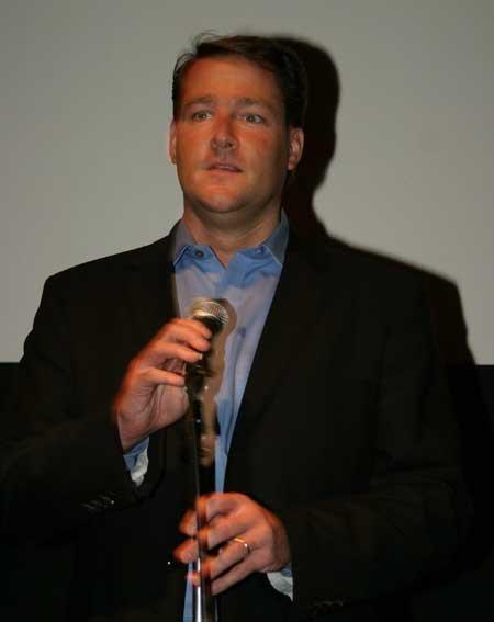 Sean Wolfington (Financier and Producer) speaking at the premiere of the film Bella which he helped produce
